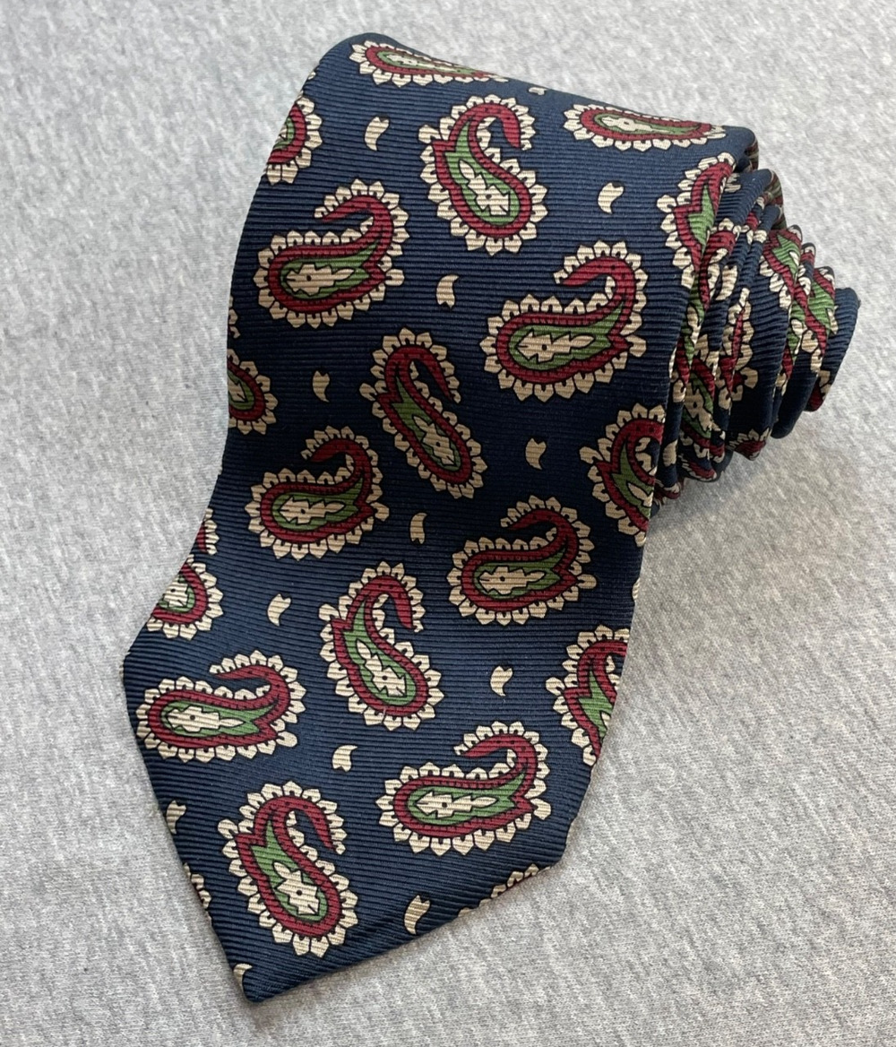 Brooks Brothers Makers Tie Mens Paisley 100% Silk 3.5" Width 57" Length Made USA